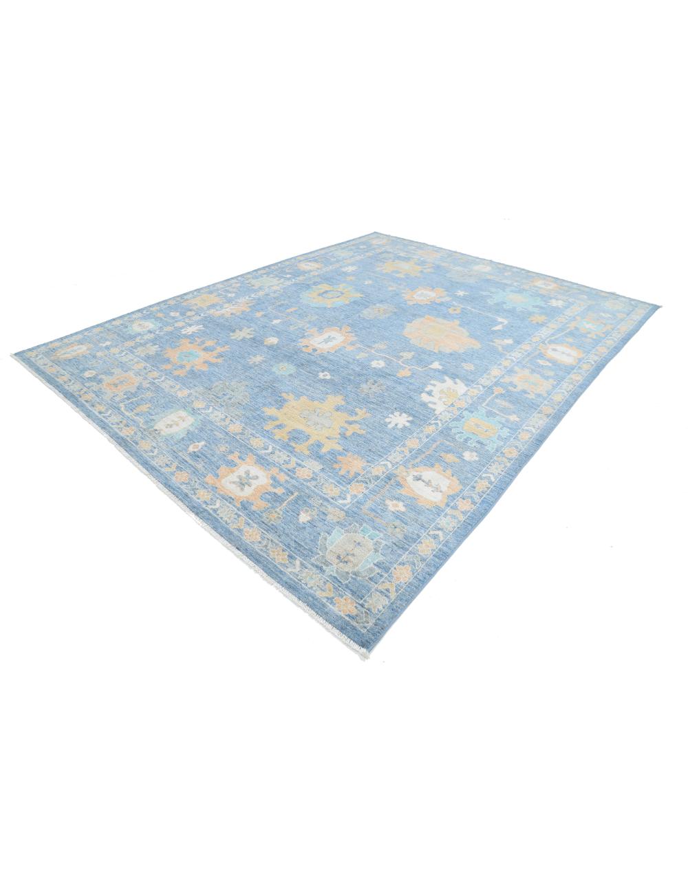 Hand Knotted Oushak Wool Rug - 9'2'' x 11'10'' Arteverk Arteverk Rugs