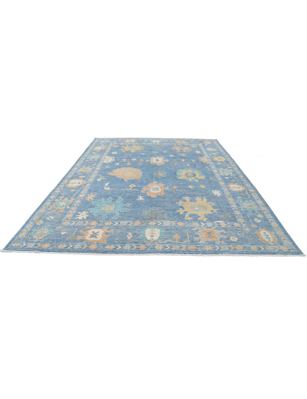 Hand Knotted Oushak Wool Rug - 9'2'' x 11'10'' Arteverk Arteverk Rugs