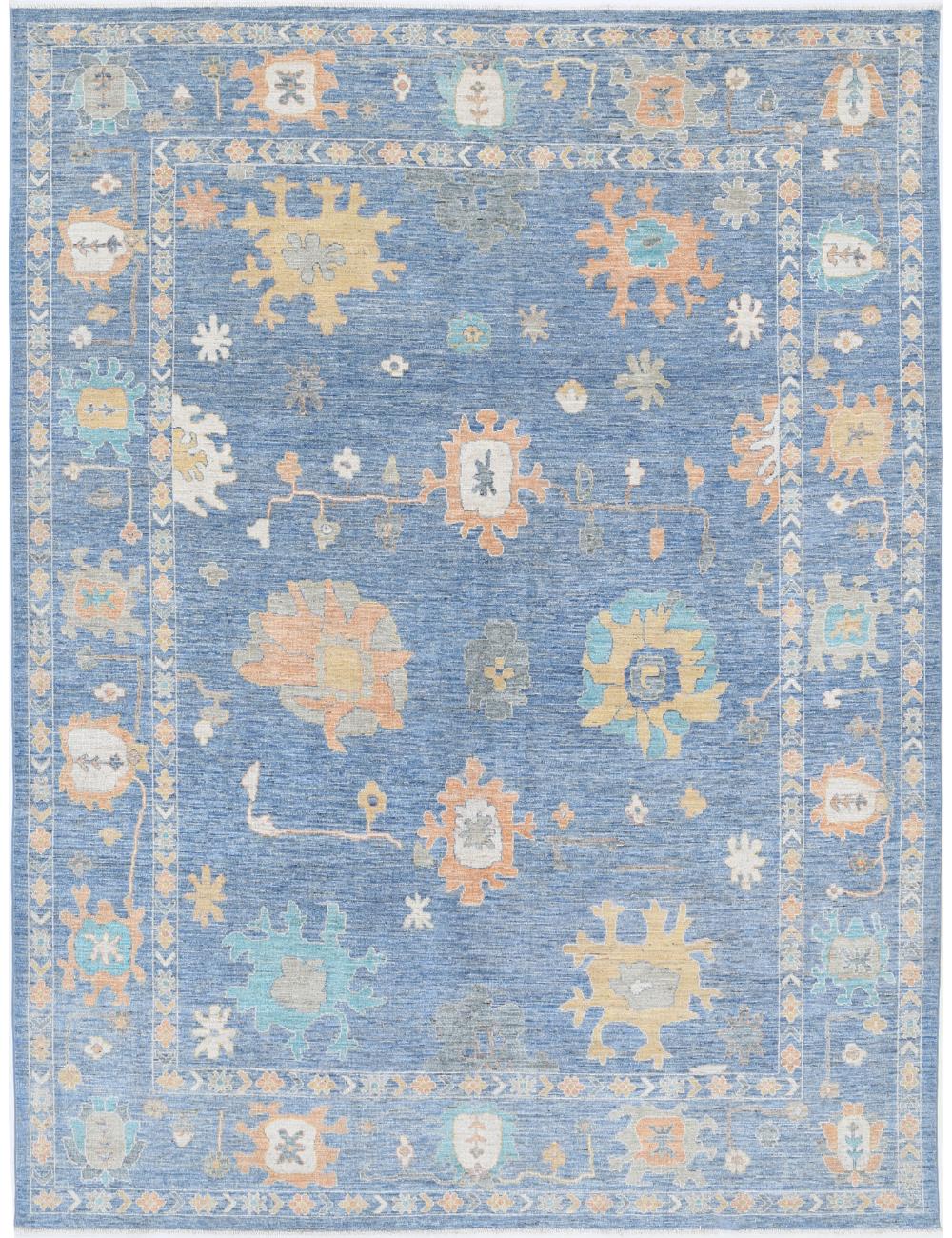 Hand Knotted Oushak Wool Rug - 9'2'' x 11'10'' Arteverk Arteverk Rugs