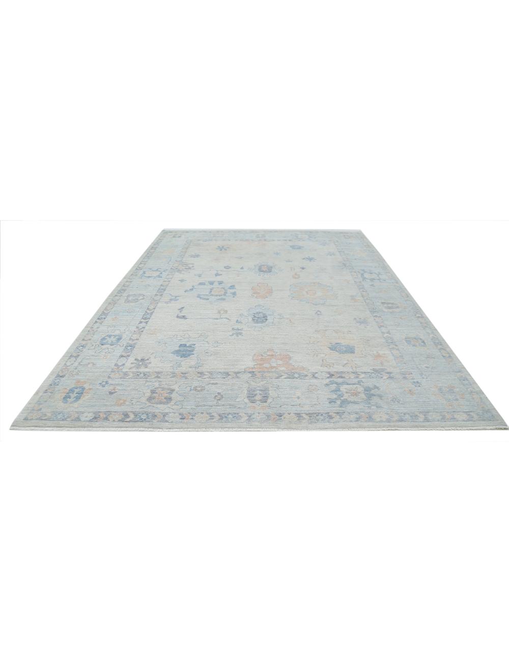 Hand Knotted Oushak Wool Rug - 9'2'' x 12'3'' Arteverk Arteverk Rugs