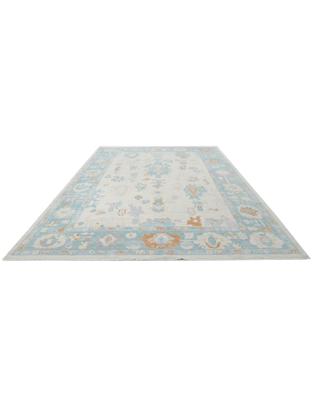 Hand Knotted Oushak Wool Rug - 10'1'' x 14'1'' Arteverk Arteverk Rugs