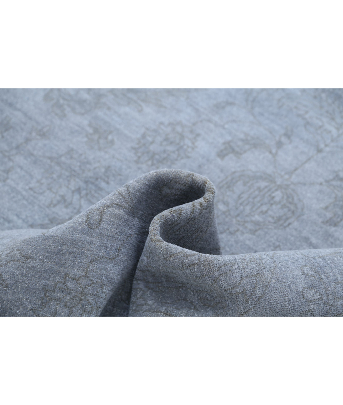 Hand Knotted Overdye Wool Rug - 9'9'' x 13'5'' 9'9'' x 13'5'' (293 X 403) / Grey / Grey