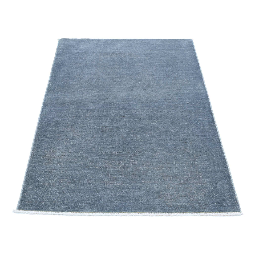 Alfombra de lana sobreteñida anudada a mano - 3'3'' x 4'10''
