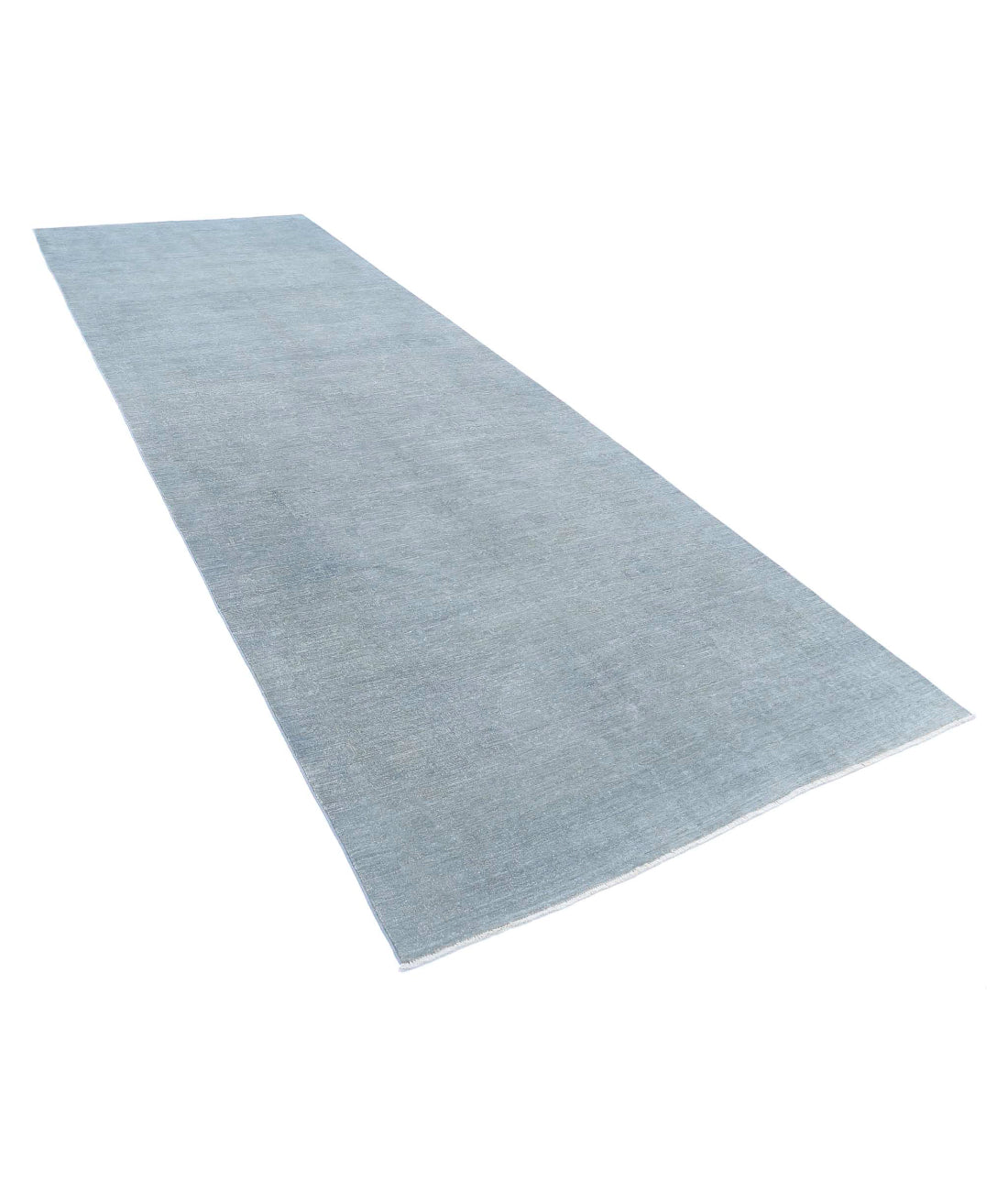 Hand Knotted Overdye Wool Rug - 5'2'' x 14'10'' 5'2'' x 14'10'' (155 X 445) / Grey / Grey