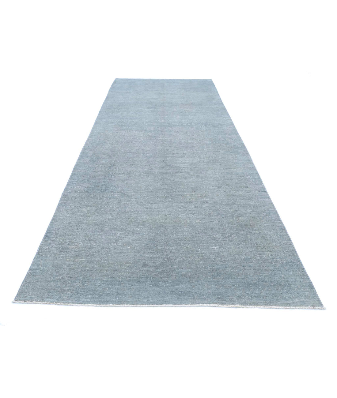 Hand Knotted Overdye Wool Rug - 5'2'' x 14'10'' 5'2'' x 14'10'' (155 X 445) / Grey / Grey