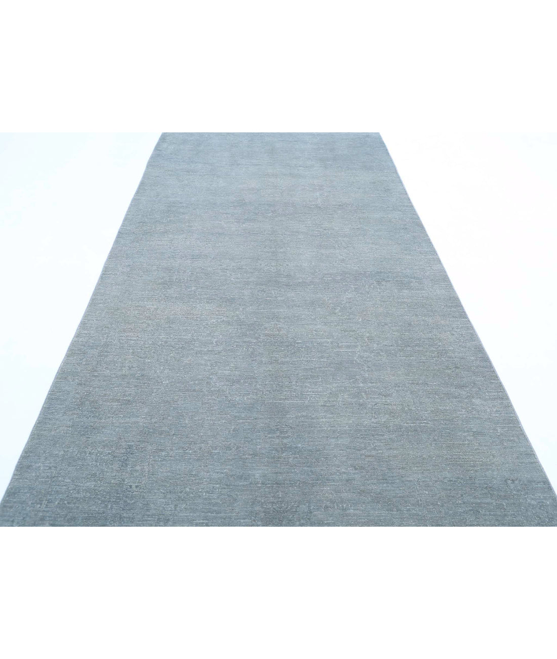 Hand Knotted Overdye Wool Rug - 5'2'' x 14'10'' 5'2'' x 14'10'' (155 X 445) / Grey / Grey