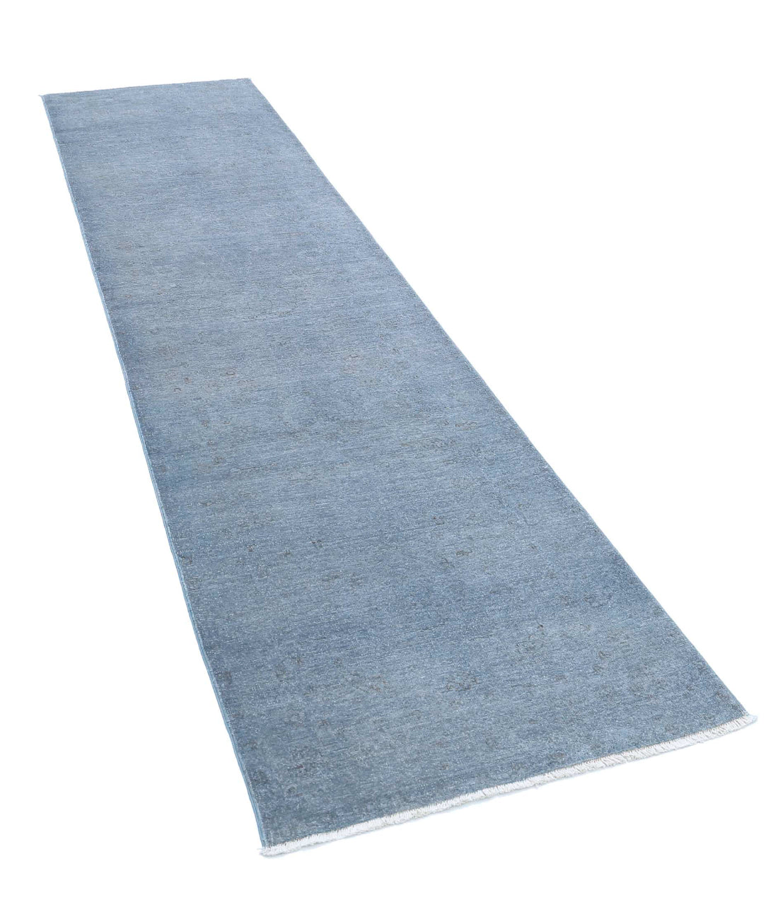 Hand Knotted Overdye Wool Rug - 2'7'' x 10'5'' 2'7'' x 10'5'' (78 X 313) / Grey / Grey