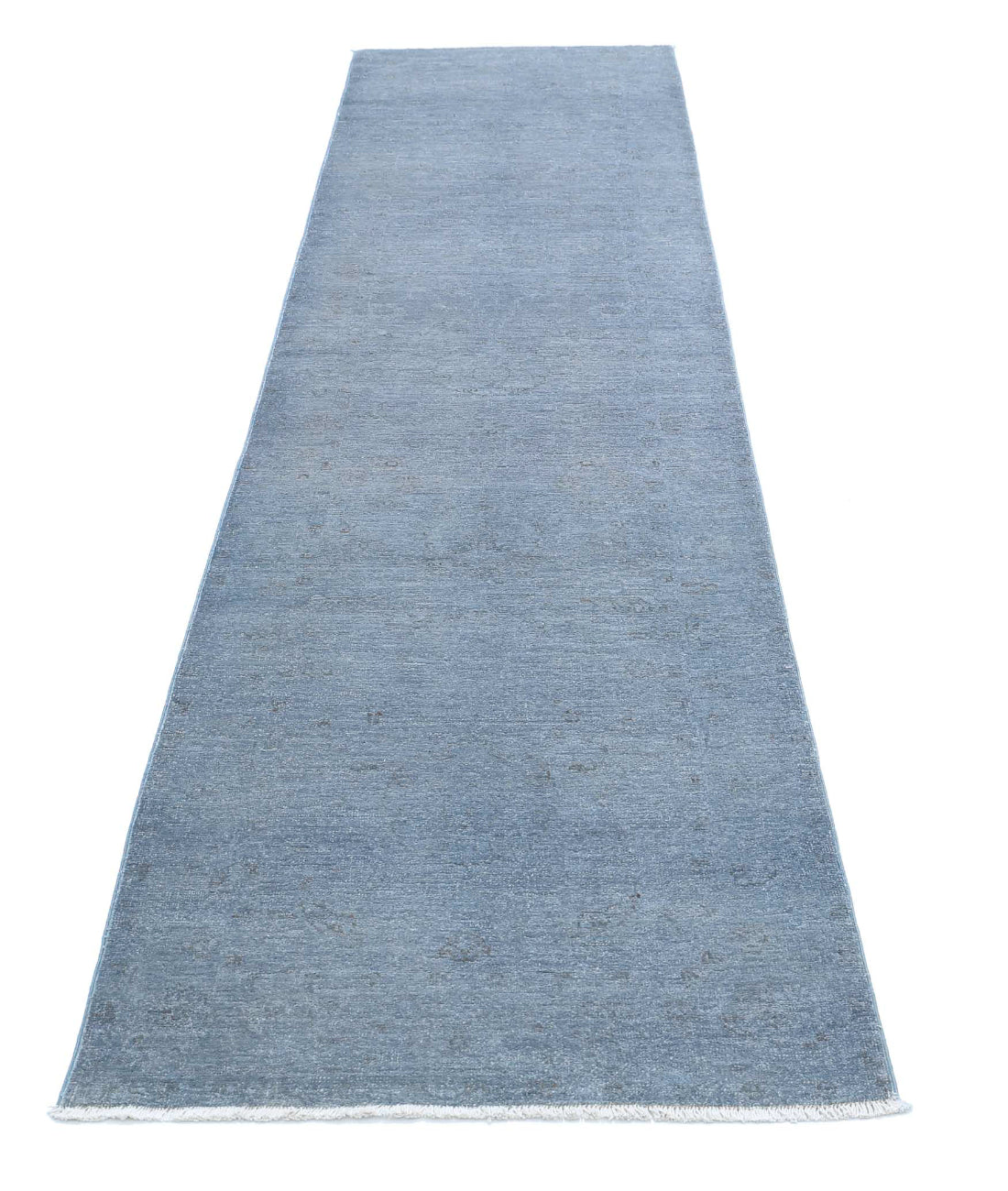Hand Knotted Overdye Wool Rug - 2'7'' x 10'5'' 2'7'' x 10'5'' (78 X 313) / Grey / Grey