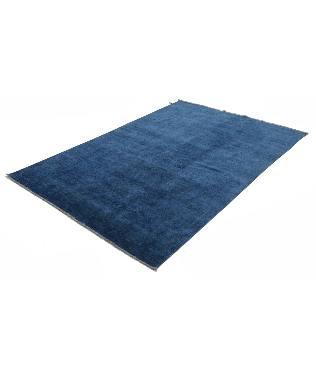 Hand Knotted Overdye Wool Rug - 4'9'' x 7'2'' 4'9'' x 7'2'' (143 X 215) / Blue / Blue