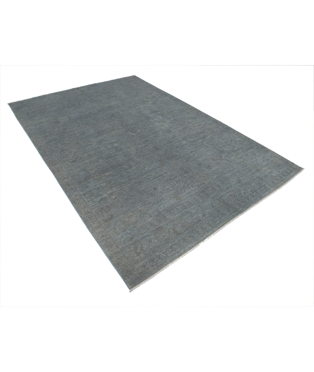 Hand Knotted Overdye Wool Rug - 6'2'' x 8'10'' 6'2'' x 8'10'' (185 X 265) / Grey / Grey
