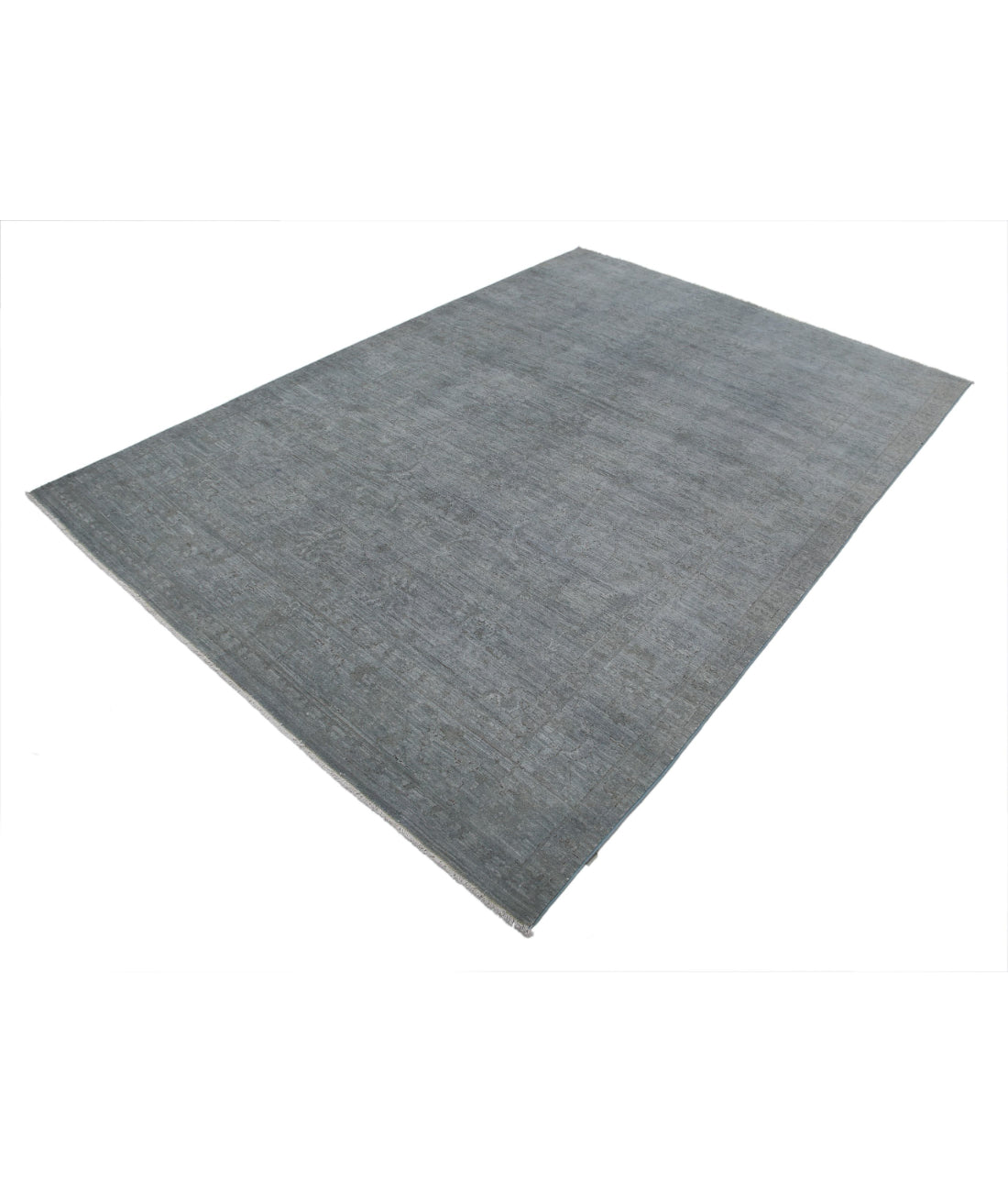 Hand Knotted Overdye Wool Rug - 6'2'' x 8'10'' 6'2'' x 8'10'' (185 X 265) / Grey / Grey