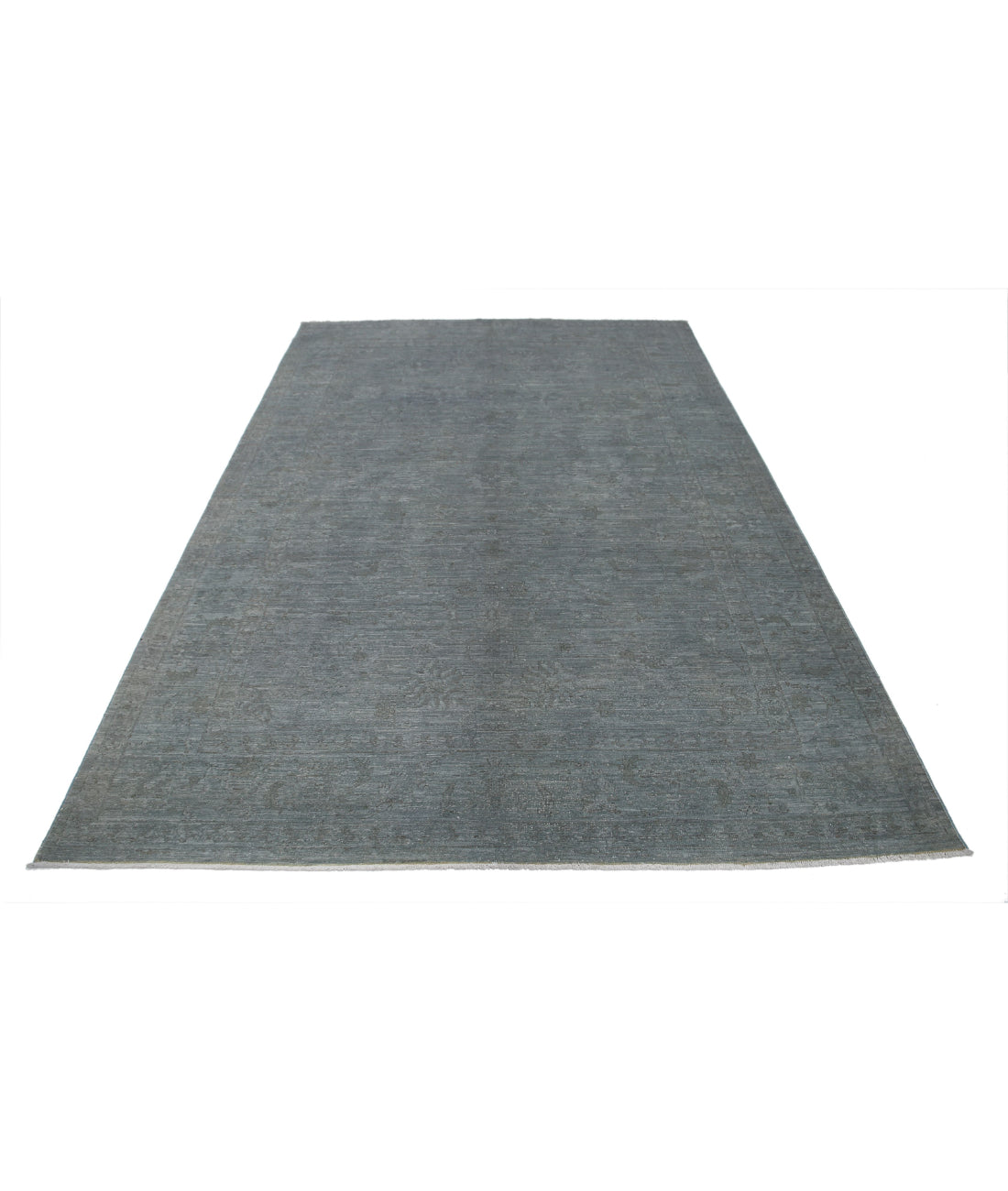 Hand Knotted Overdye Wool Rug - 6'2'' x 8'10'' 6'2'' x 8'10'' (185 X 265) / Grey / Grey