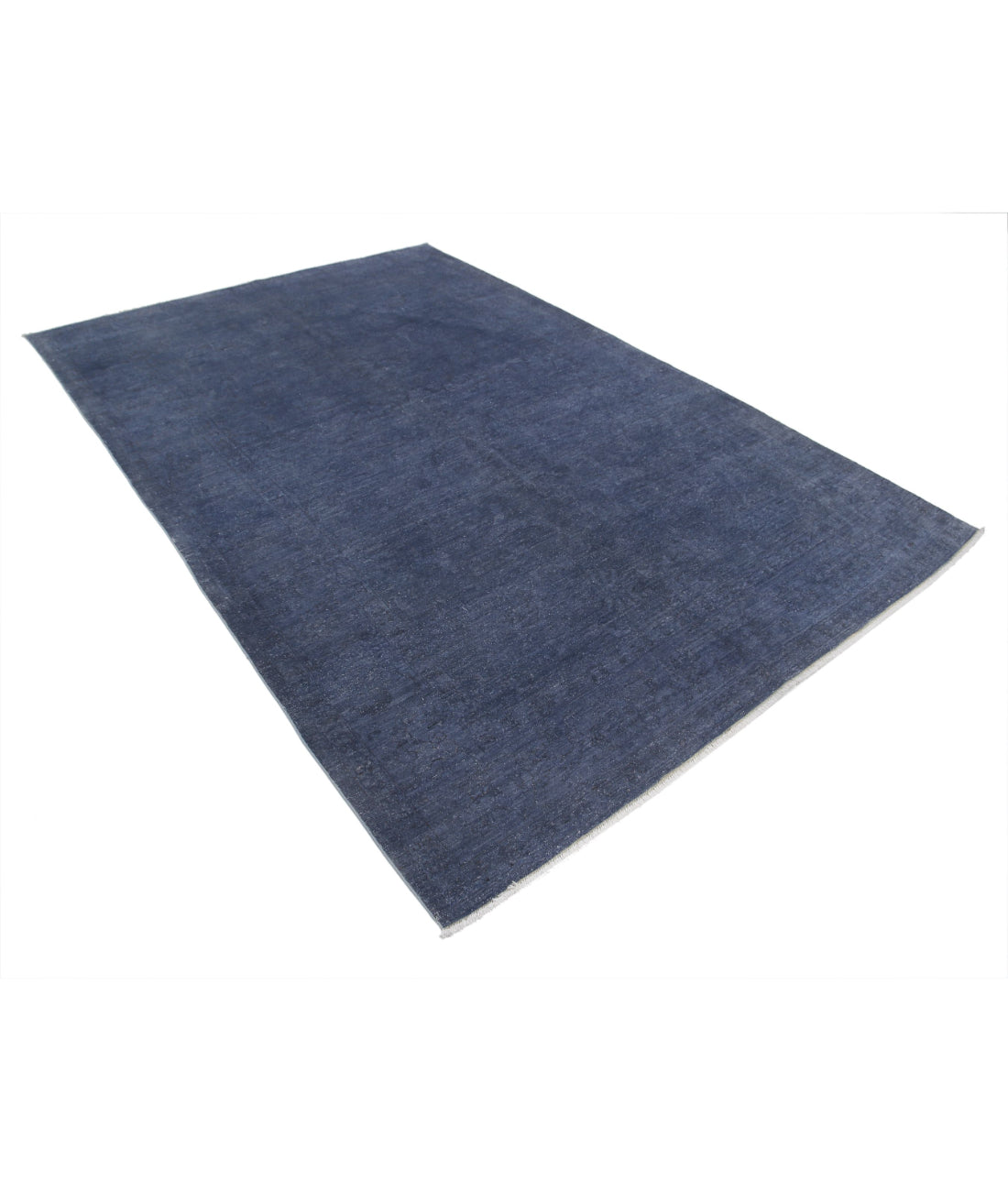 Hand Knotted Overdye Wool Rug - 6'4'' x 9'1'' 6'4'' x 9'1'' (190 X 273) / Blue / Blue