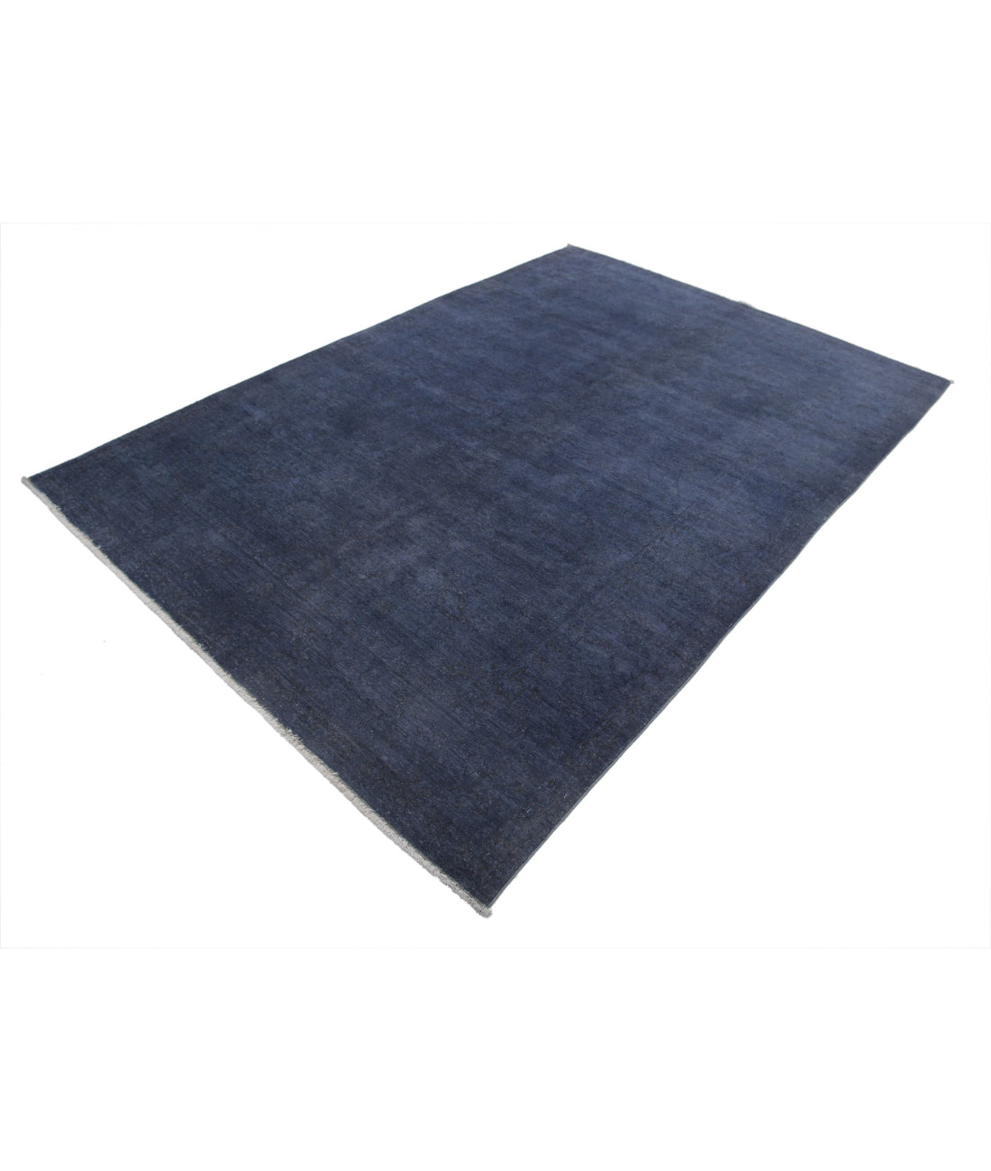 Hand Knotted Overdye Wool Rug - 6'4'' x 9'1'' 6'4'' x 9'1'' (190 X 273) / Blue / Blue