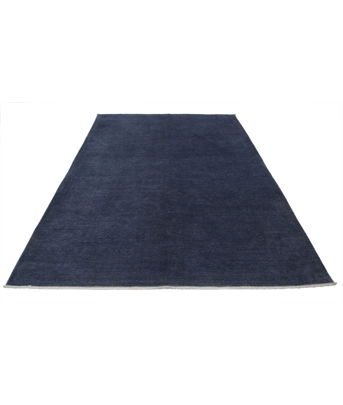 Hand Knotted Overdye Wool Rug - 6'4'' x 9'1'' 6'4'' x 9'1'' (190 X 273) / Blue / Blue