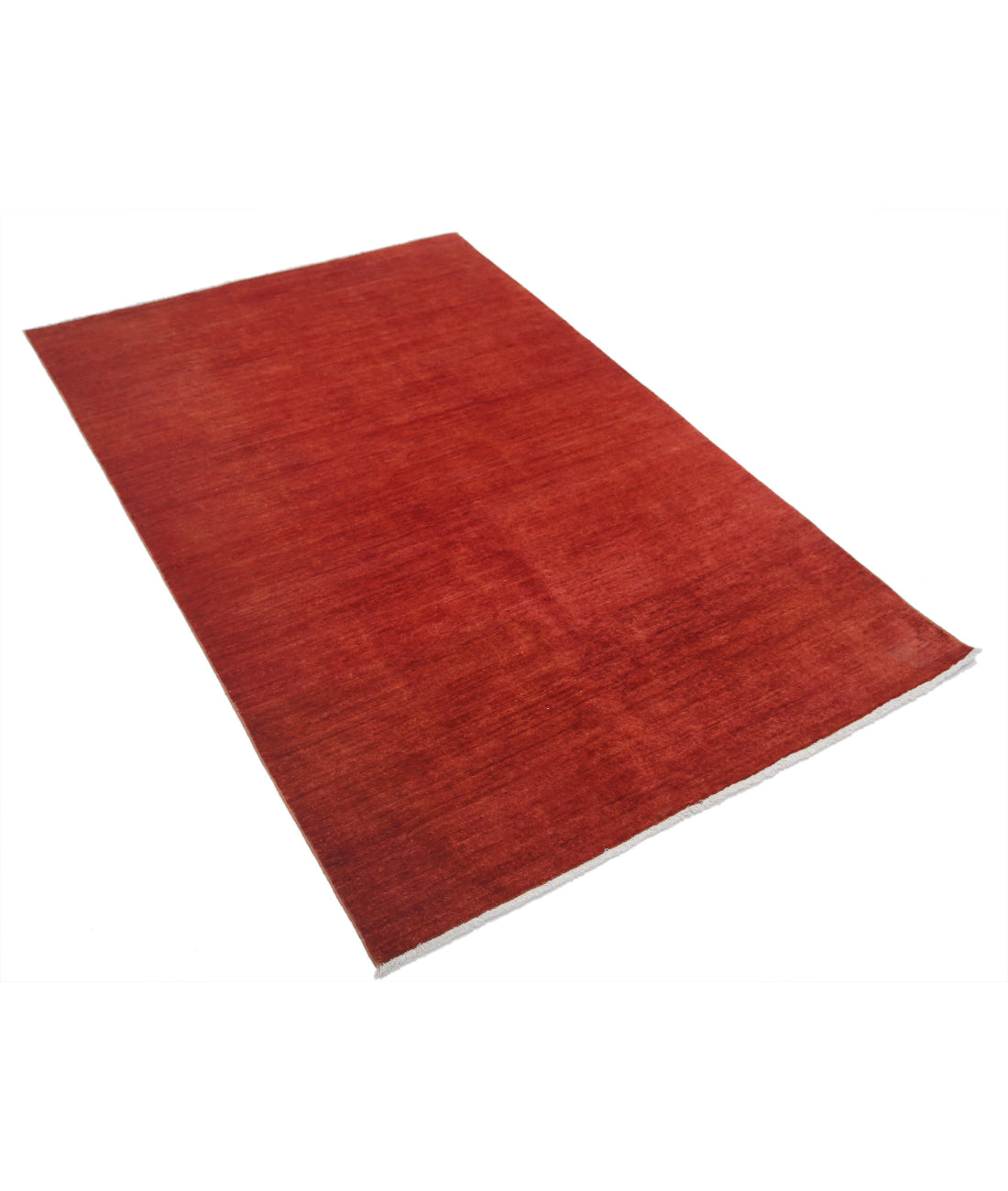 Hand Knotted Overdye Wool Rug - 3'9'' x 5'10'' 3'9'' x 5'10'' (113 X 175) / Rust / Rust
