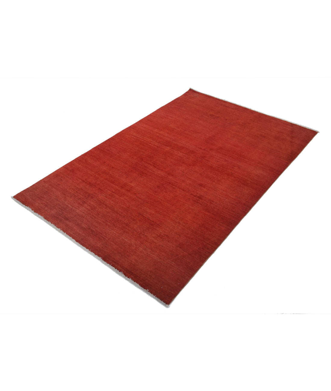 Hand Knotted Overdye Wool Rug - 3'9'' x 5'10'' 3'9'' x 5'10'' (113 X 175) / Rust / Rust
