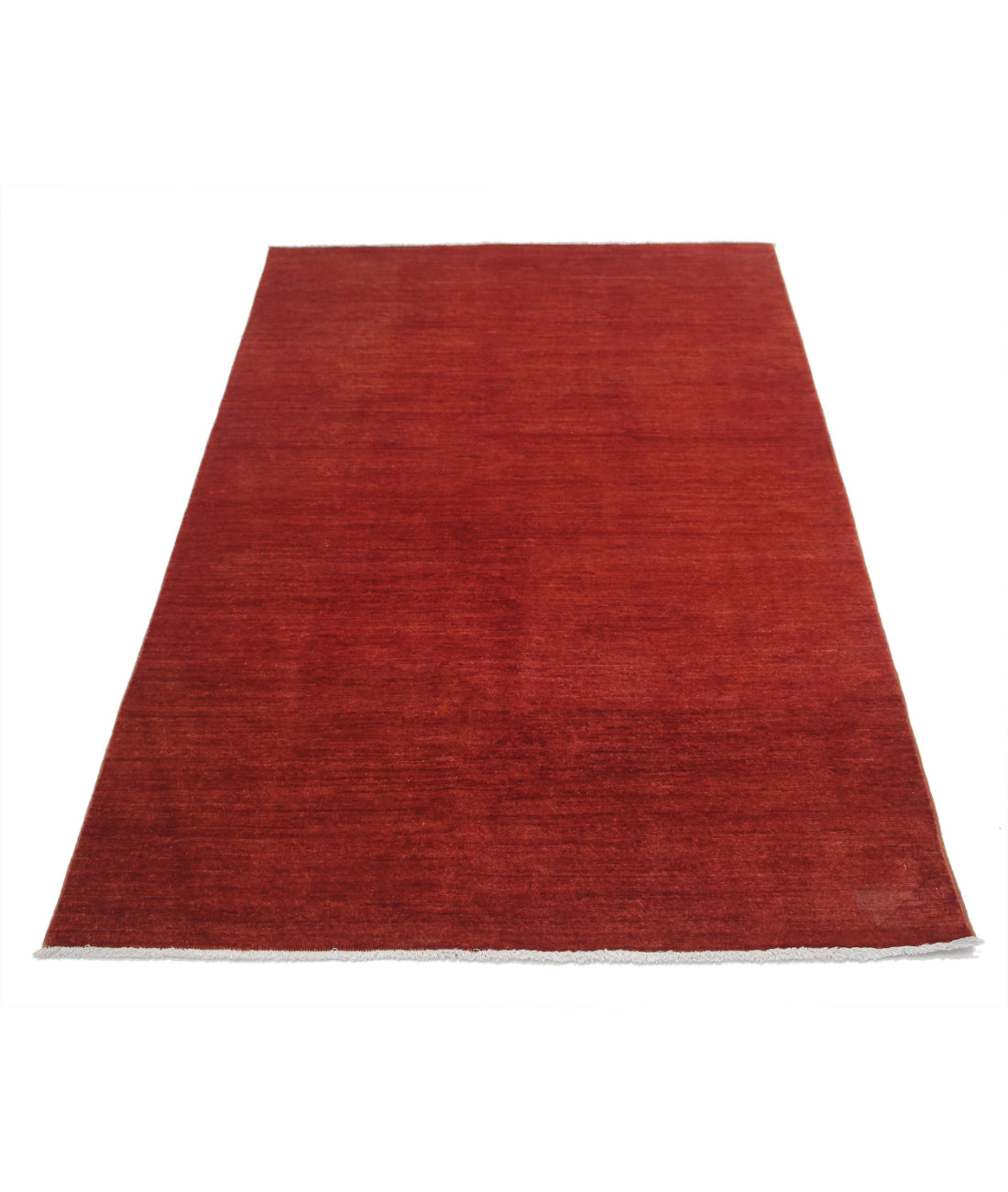 Hand Knotted Overdye Wool Rug - 3'9'' x 5'10'' 3'9'' x 5'10'' (113 X 175) / Rust / Rust