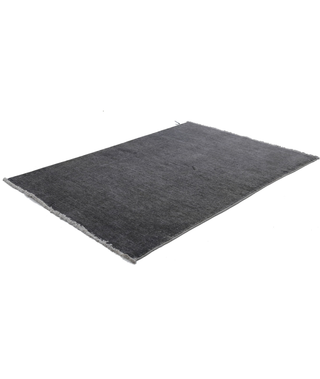 Hand Knotted Overdye Wool Rug - 2'9'' x 4'1'' 2'9'' x 4'1'' (83 X 123) / Charcoal / Charcoal