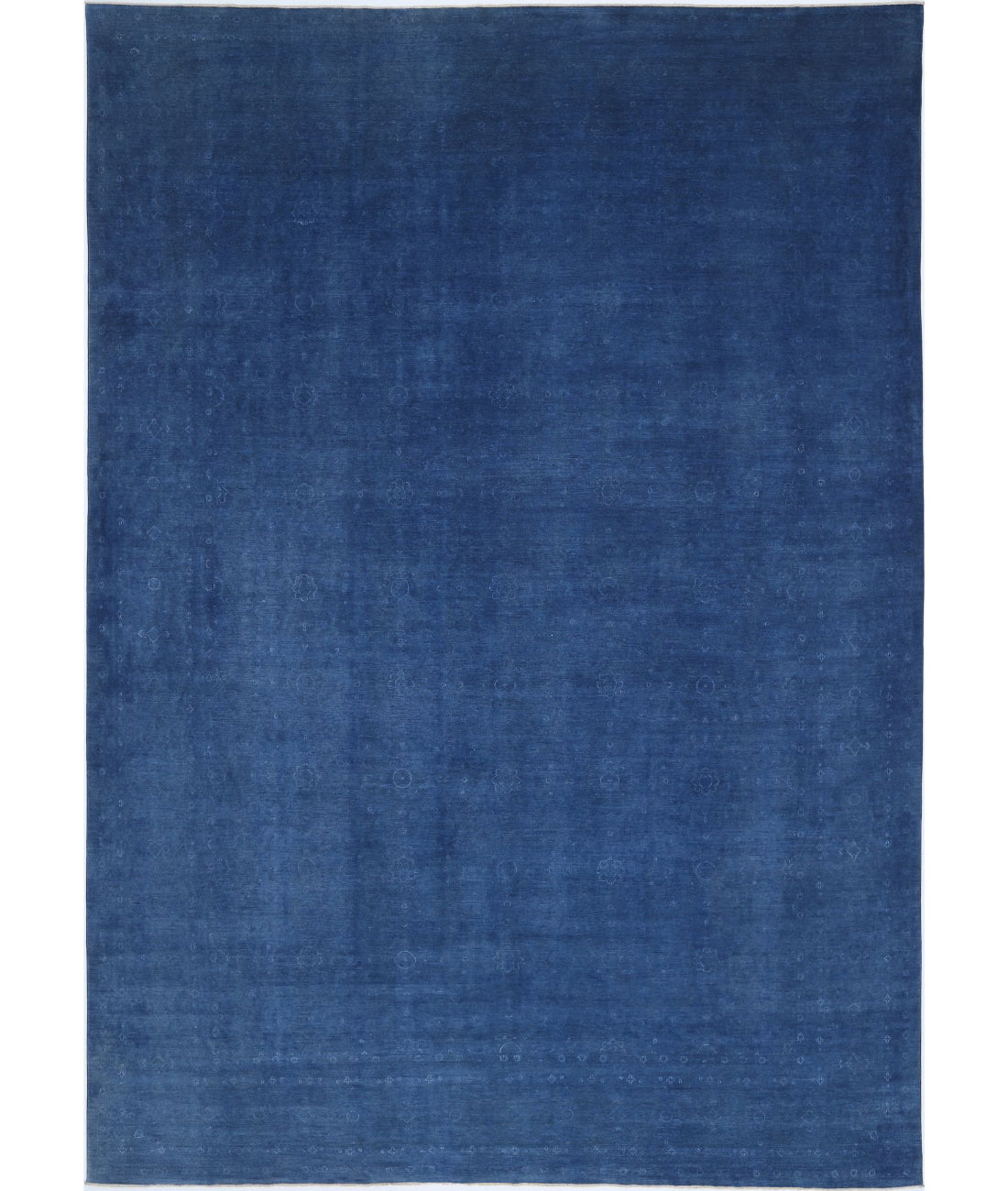 Hand Knotted Overdye Wool Rug - 14&#39;1&#39;&#39; x 20&#39;6&#39;&#39; 14&#39;1&#39;&#39; x 20&#39;6&#39;&#39; (423 X 615) / Blue / Blue