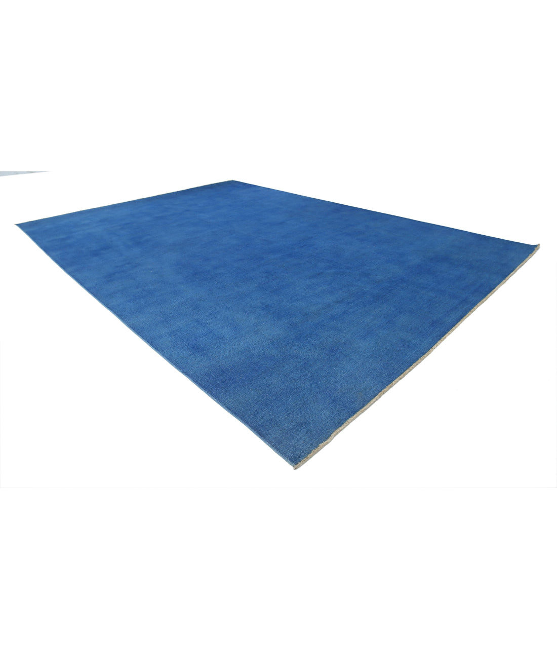 Hand Knotted Overdye Wool Rug - 11'7'' x 16'0'' 11'7'' x 16'0'' (348 X 480) / Blue / Blue