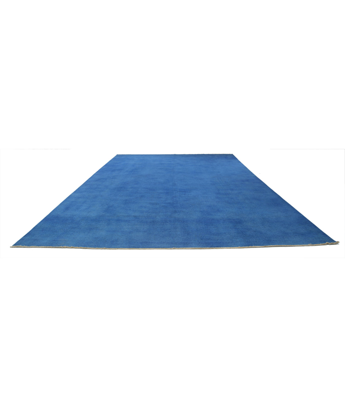 Hand Knotted Overdye Wool Rug - 11'7'' x 16'0'' 11'7'' x 16'0'' (348 X 480) / Blue / Blue