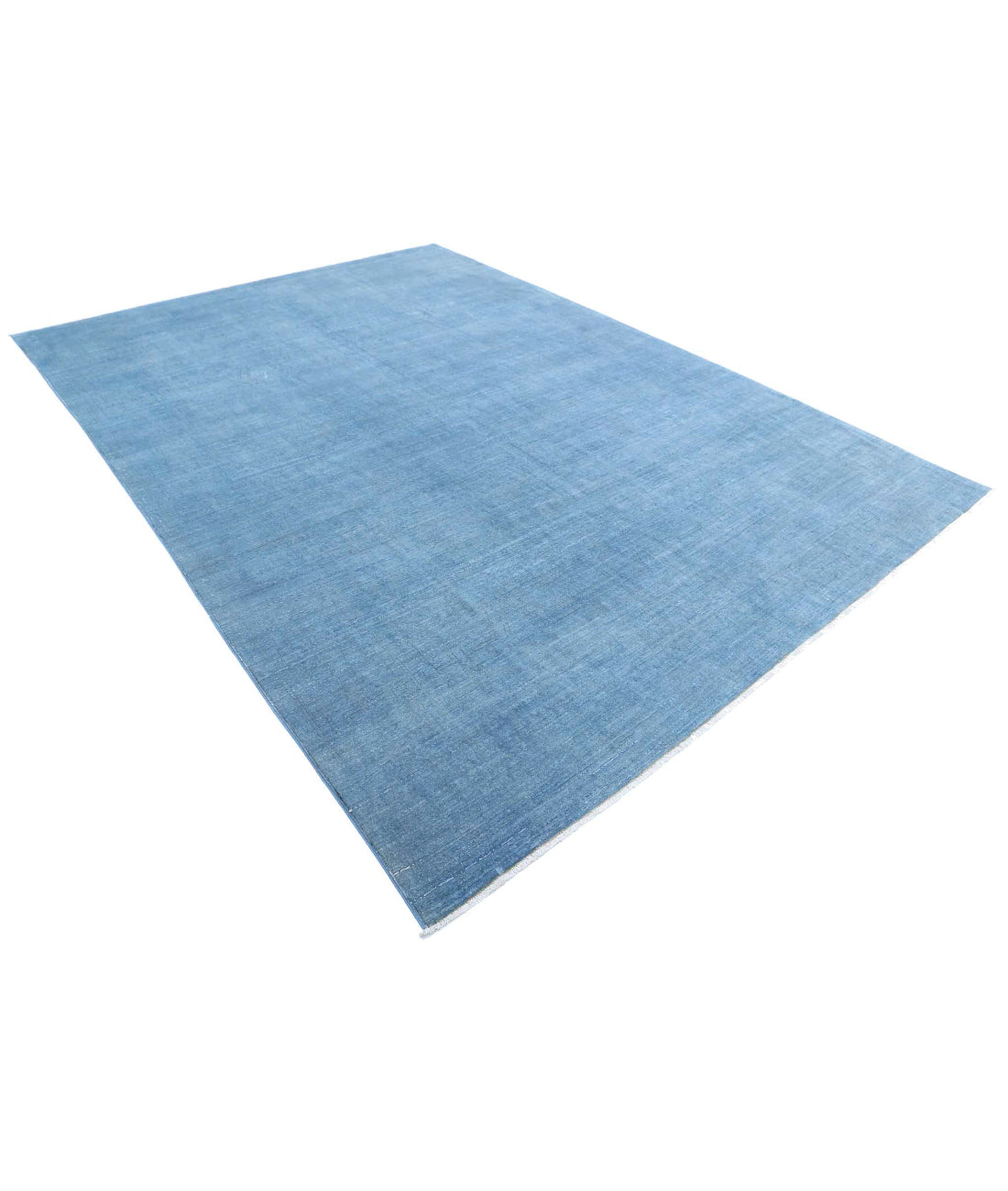 Hand Knotted Fine Overdye Wool Rug - 7'9'' x 11'0'' 7'9'' x 11'0'' (233 X 330) / Blue / Blue