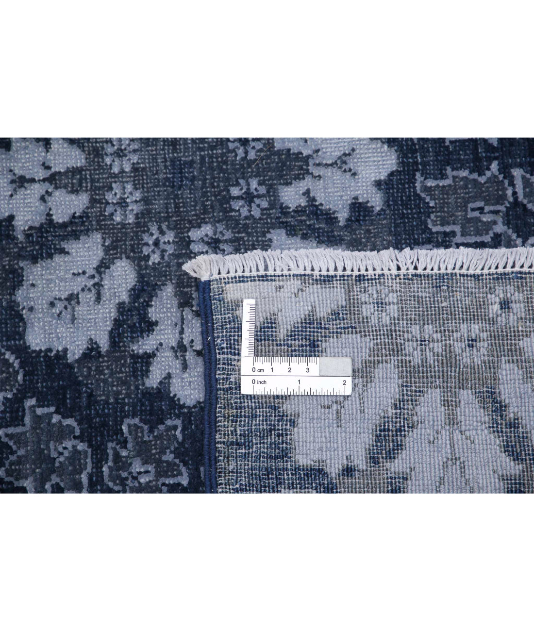 Hand Knotted Fine Artemix Wool & Cotton Rug - 7'9'' x 9'11'' 7'9'' x 9'11'' (233 X 298) / Blue / Grey