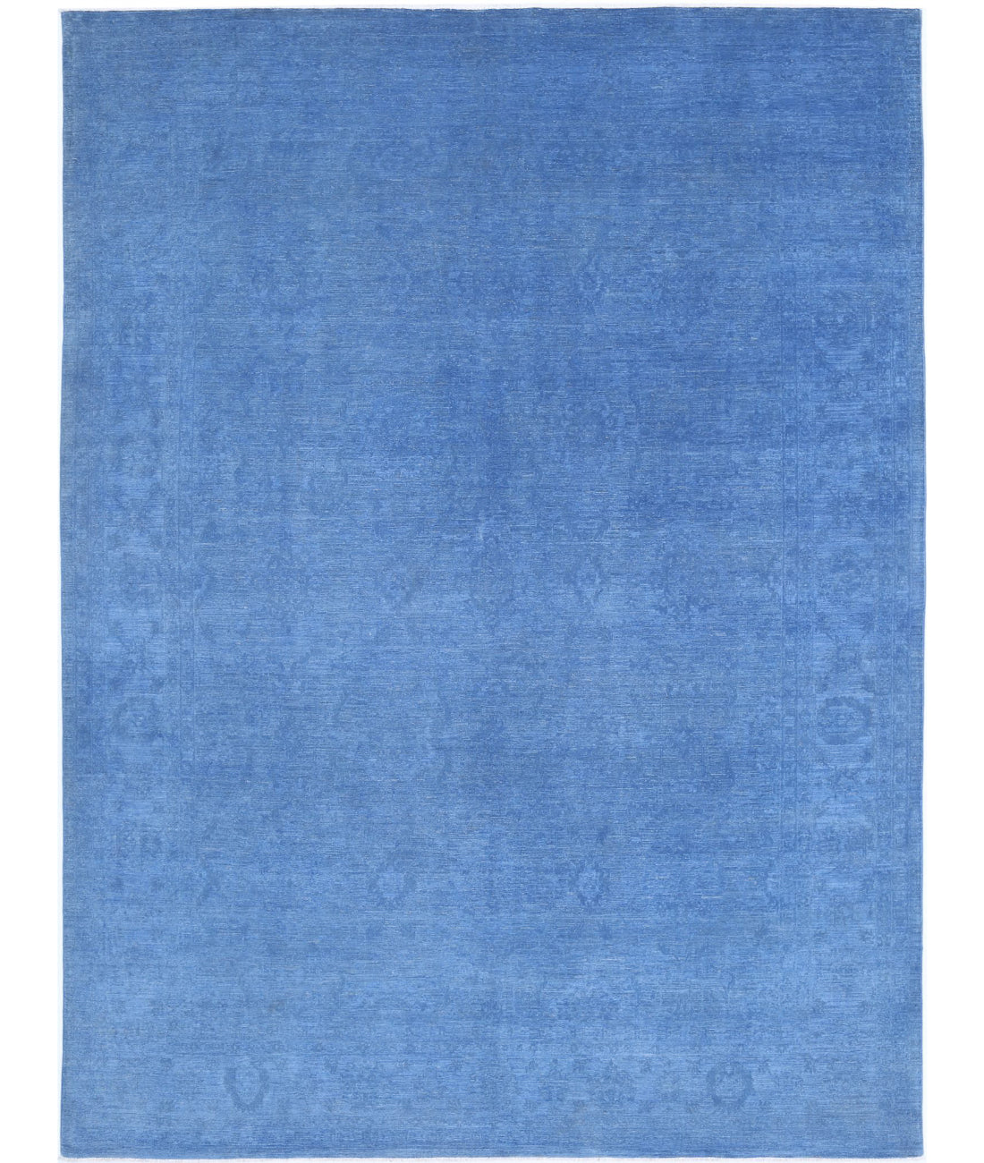 Hand Knotted Overdye Wool Rug - 8'10'' x 11'8'' 8'10'' x 11'8'' (265 X 350) / Blue / Blue