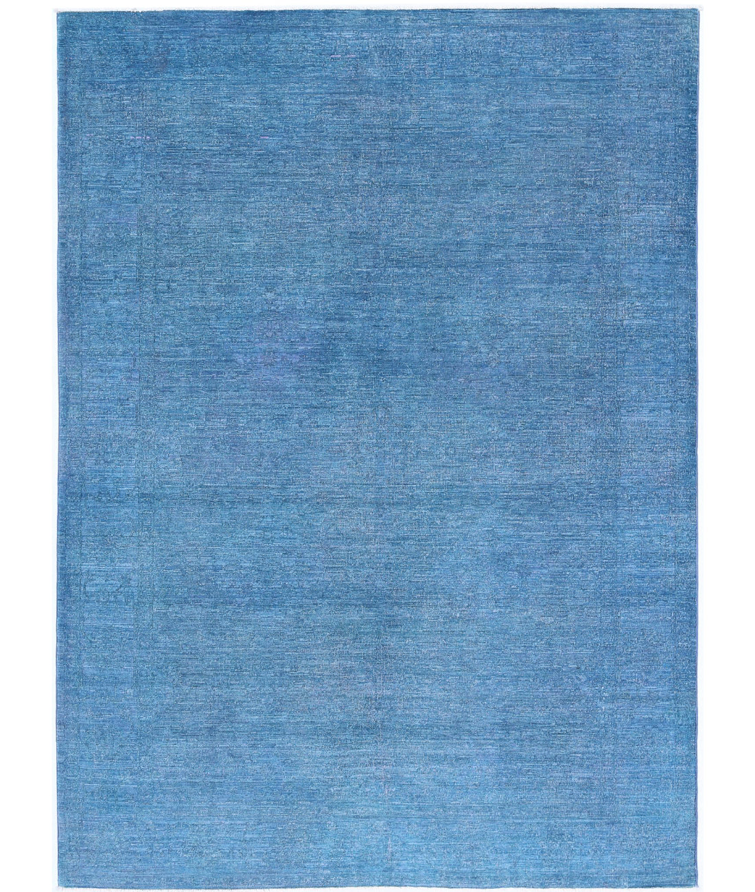 Hand Knotted Overdye Wool Rug - 6'2'' x 8'4'' 6'2'' x 8'4'' (185 X 250) / Blue / Blue