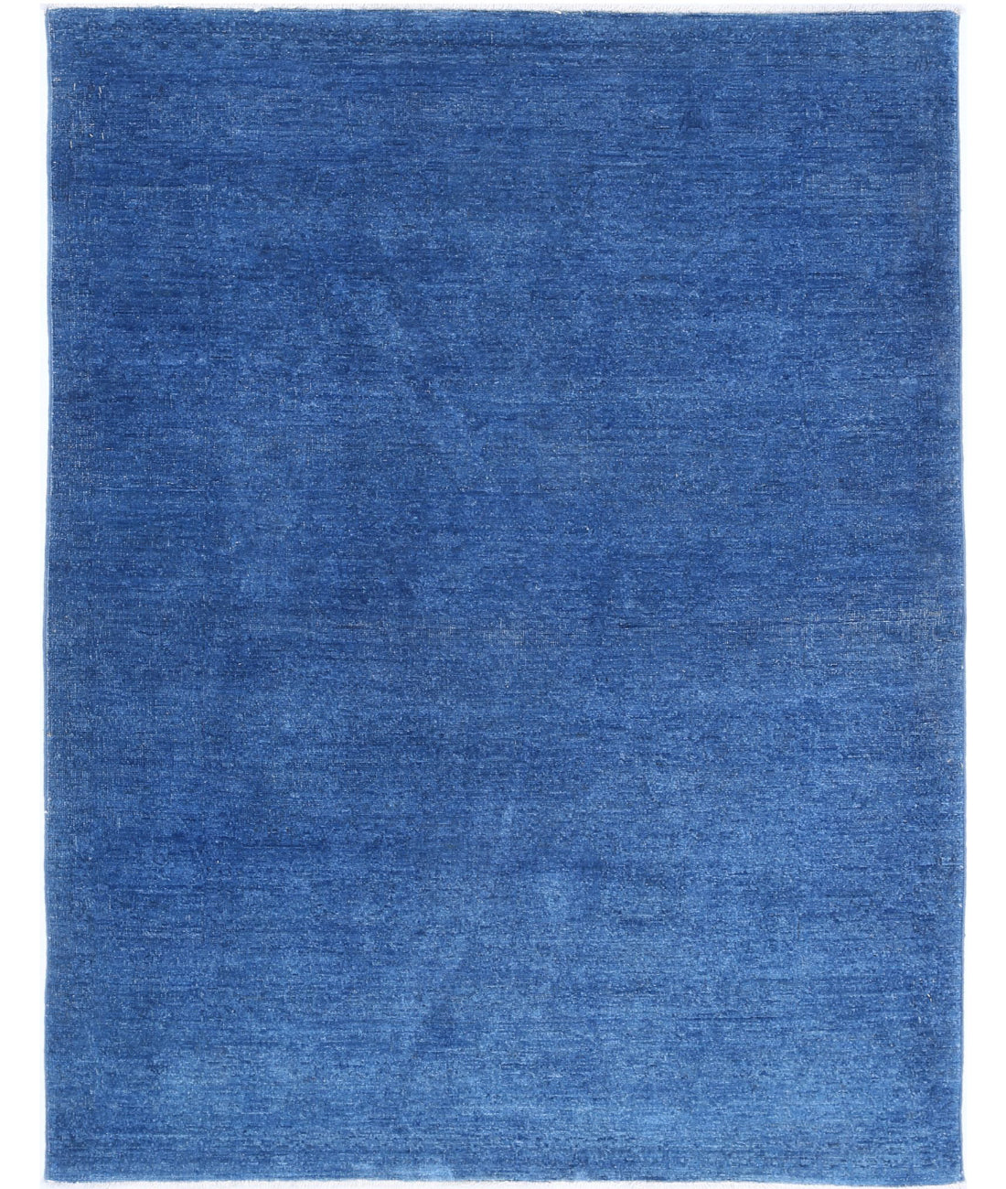 Hand Knotted Overdye Wool Rug - 3'11'' x 5'2'' 3'11'' x 5'2'' (118 X 155) / Blue / Blue