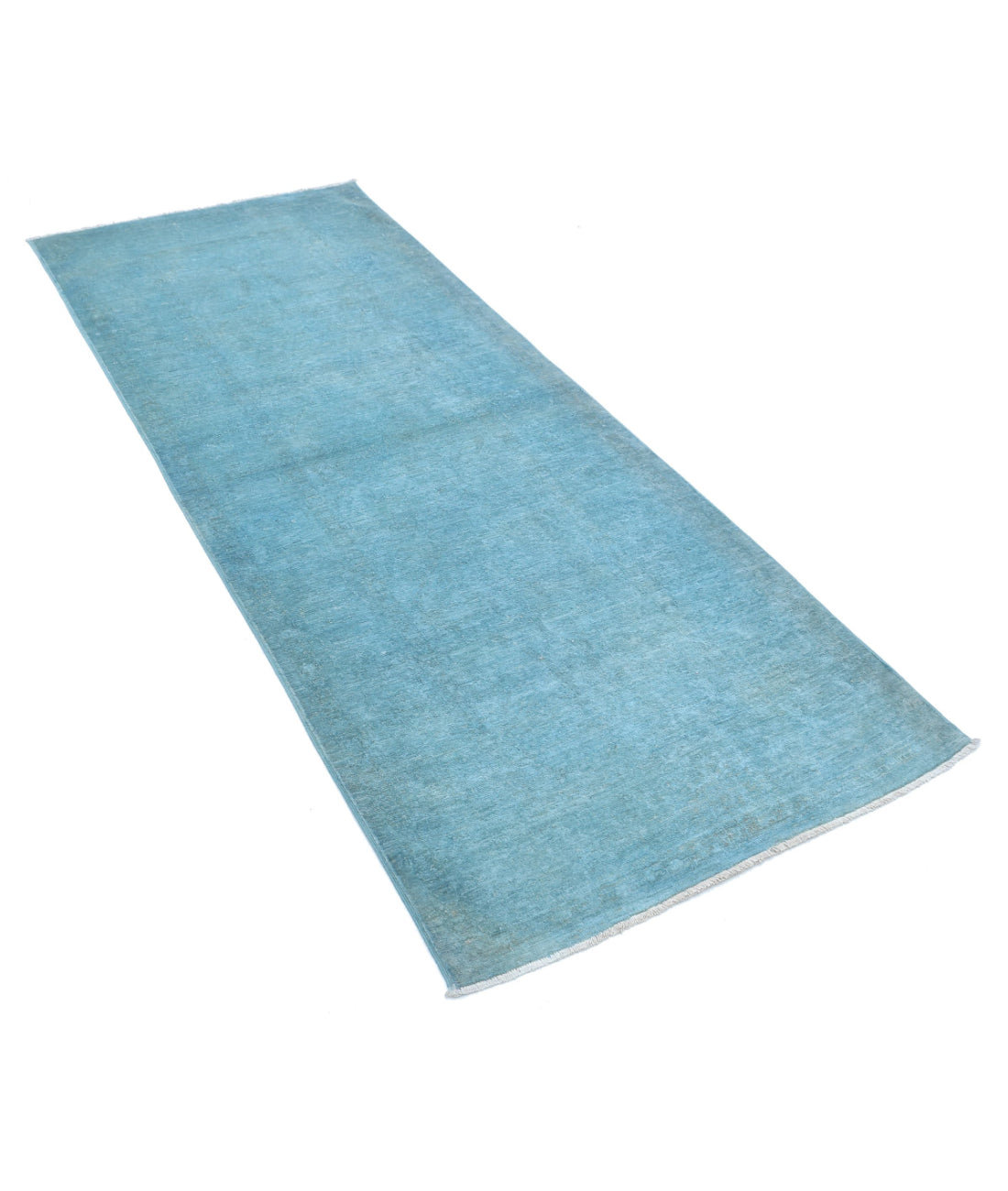 Hand Knotted Overdye Wool Rug - 3'0'' x 7'9'' 3'0'' x 7'9'' (90 X 233) / Teal / N/A
