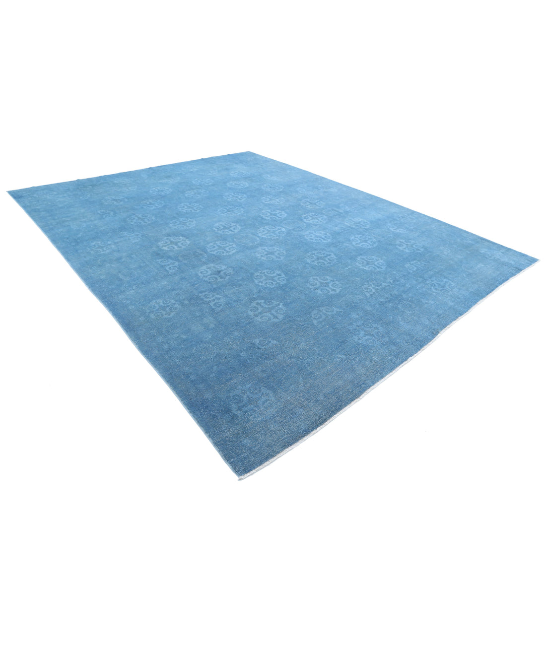 Hand Knotted Overdye Wool Rug - 9'10'' x 12'7'' 9'10'' x 12'7'' (295 X 378) / Blue / Blue