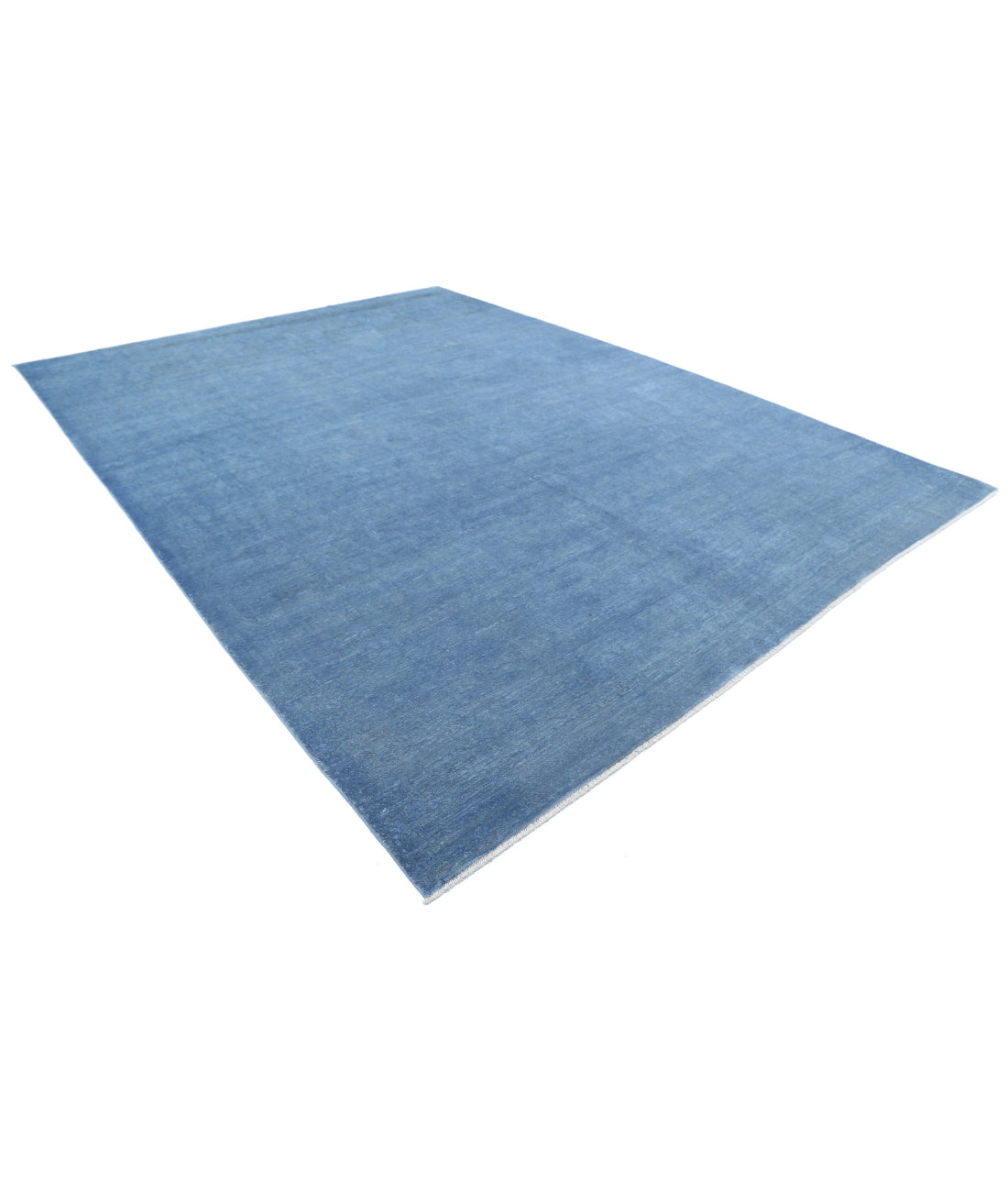 Hand Knotted Overdye Wool Rug - 9'11'' x 13'6'' 9'11'' x 13'6'' (298 X 405) / Blue / Blue