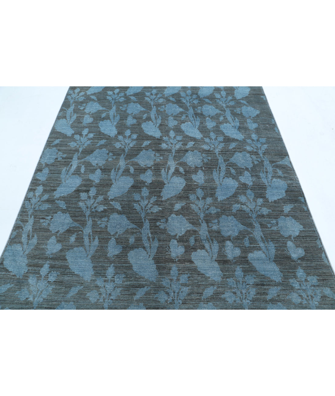 Hand Knotted Overdye Wool Rug - 5'4'' x 7'8'' 5'4'' x 7'8'' (160 X 230) / Blue / Blue