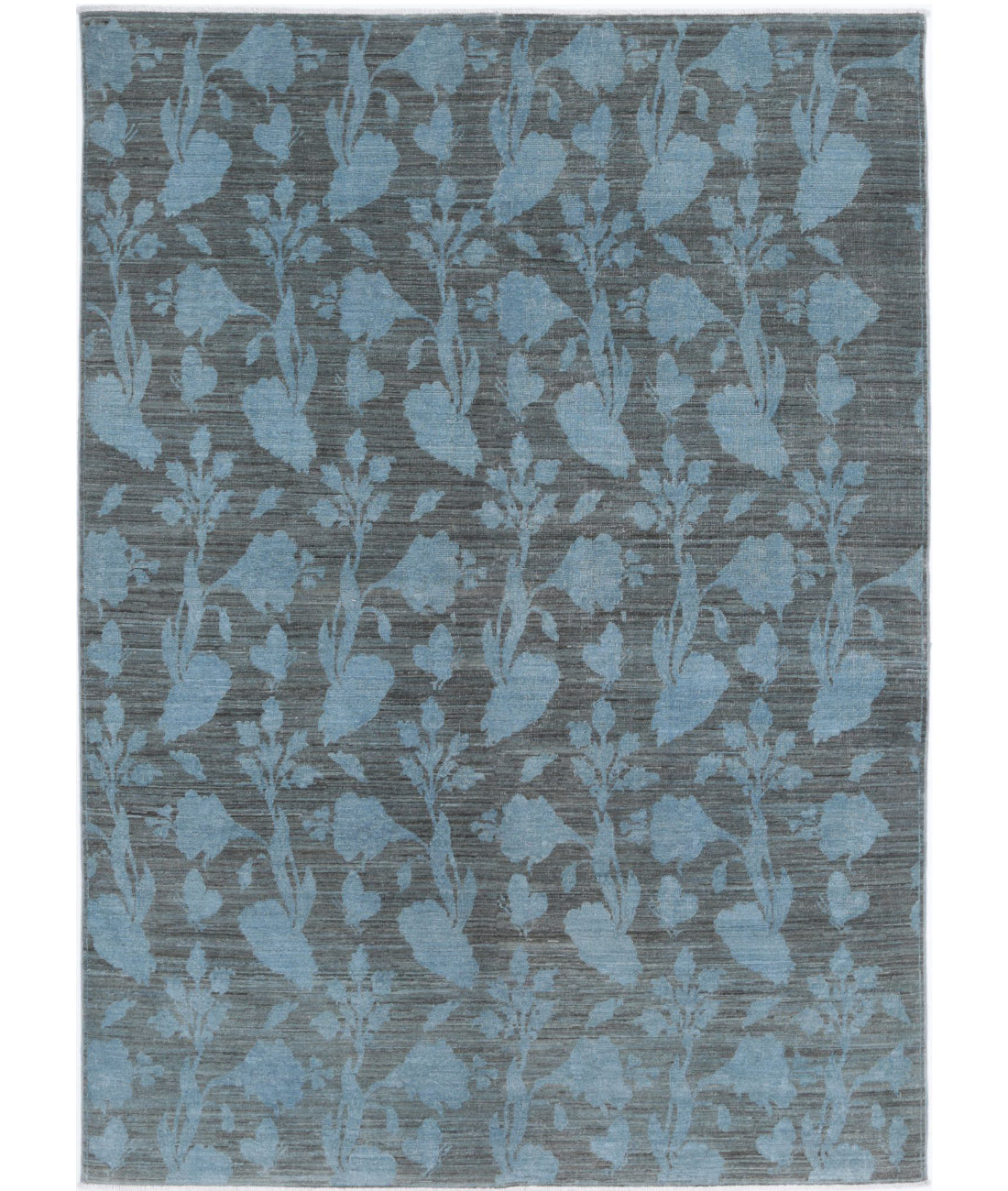 Hand Knotted Overdye Wool Rug - 5'4'' x 7'8'' 5'4'' x 7'8'' (160 X 230) / Blue / Blue