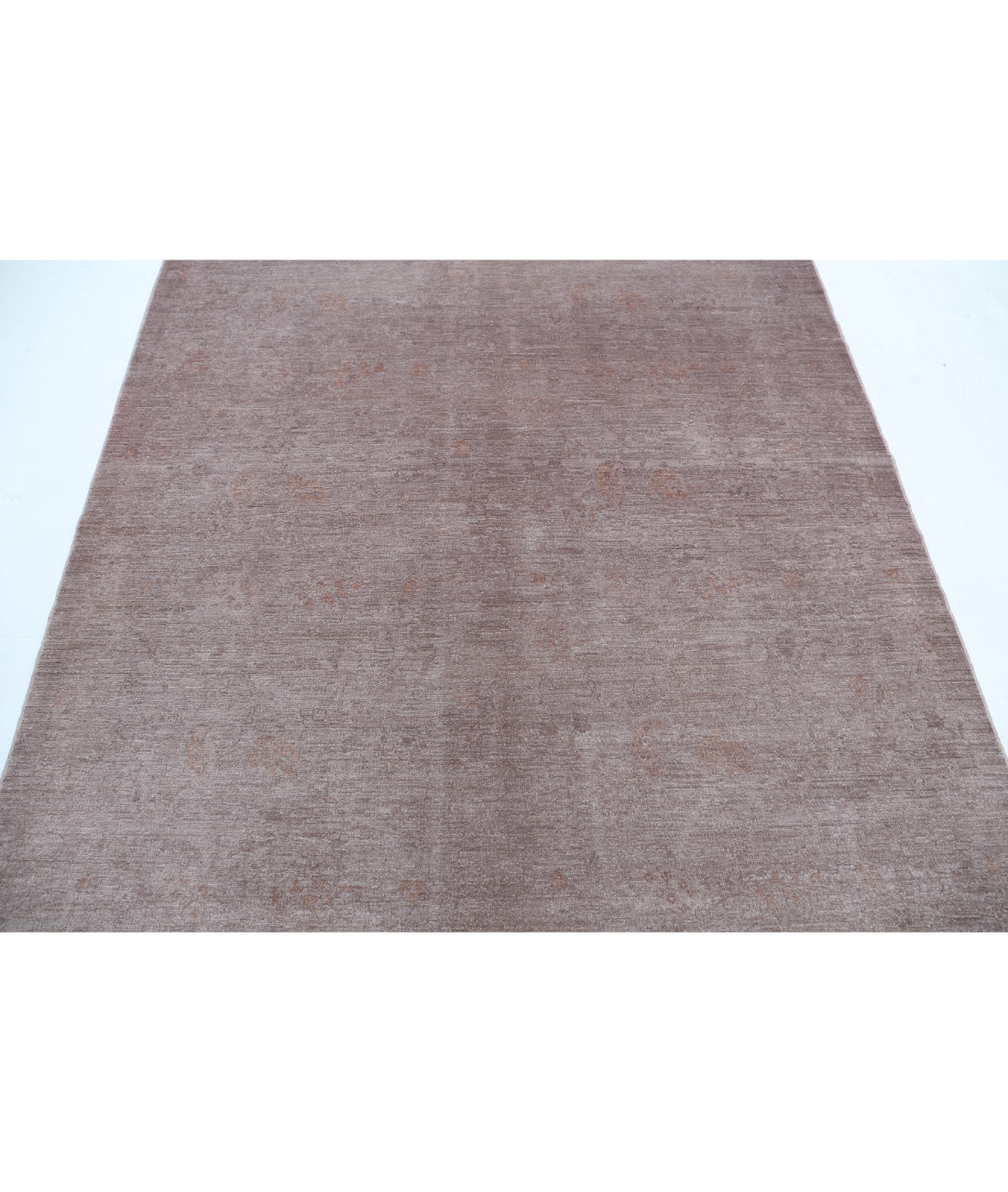 Hand Knotted Overdye Wool Rug - 5'10'' x 6'6'' 5'10'' x 6'6'' (175 X 195) / Taupe / Taupe