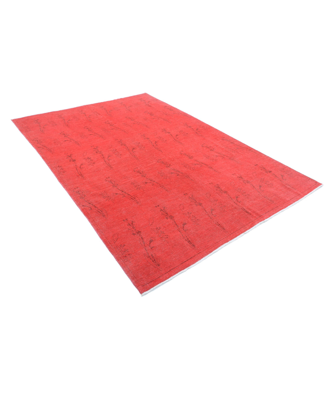 Hand Knotted Overdye Wool Rug - 5'11'' x 8'8'' 5'11'' x 8'8'' (178 X 260) / Red / Red