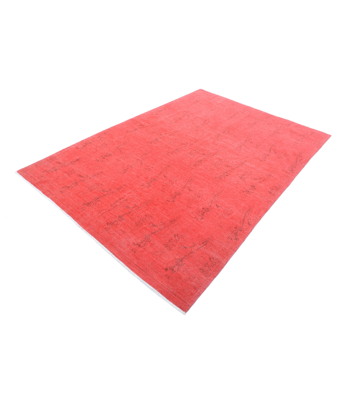 Hand Knotted Overdye Wool Rug - 5'11'' x 8'8'' 5'11'' x 8'8'' (178 X 260) / Red / Red