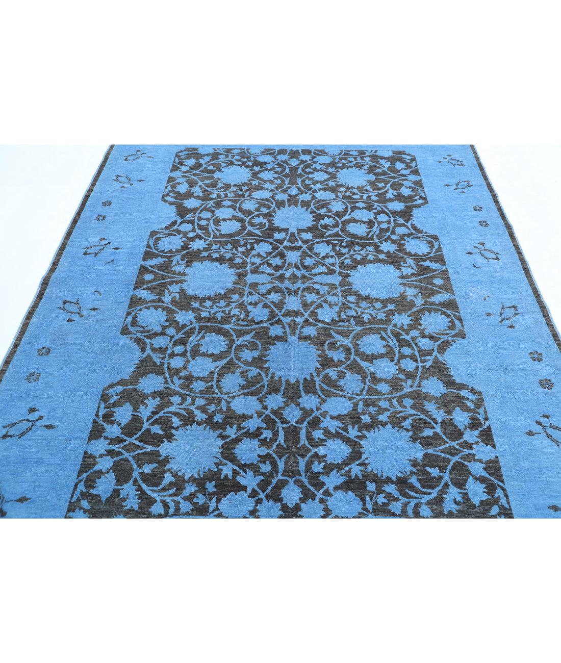 Hand Knotted Overdye Wool Rug - 6'2'' x 8'1'' 6'2'' x 8'1'' (185 X 243) / Blue / Blue