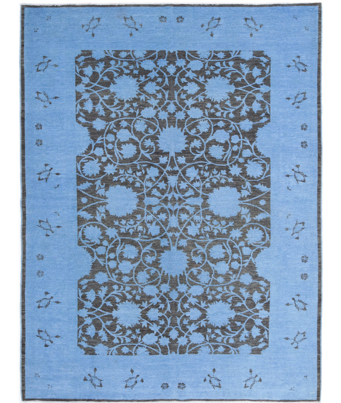 Hand Knotted Overdye Wool Rug - 6'2'' x 8'1'' 6'2'' x 8'1'' (185 X 243) / Blue / Blue