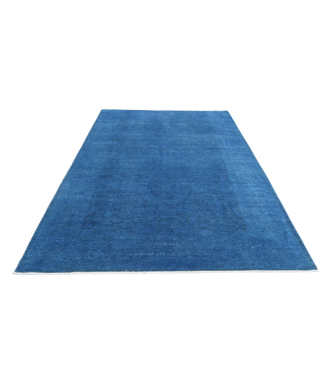 Hand Knotted Overdye Wool Rug - 5'11'' x 9'9'' 5'11'' x 9'9'' (178 X 293) / Blue / Blue