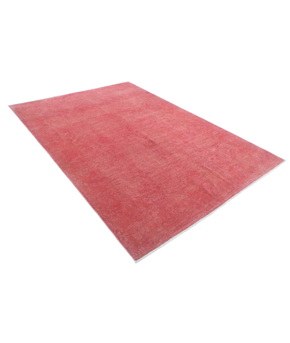 Hand Knotted Overdye Wool Rug - 6'1'' x 8'8'' 6'1'' x 8'8'' (183 X 260) / Pink / Pink