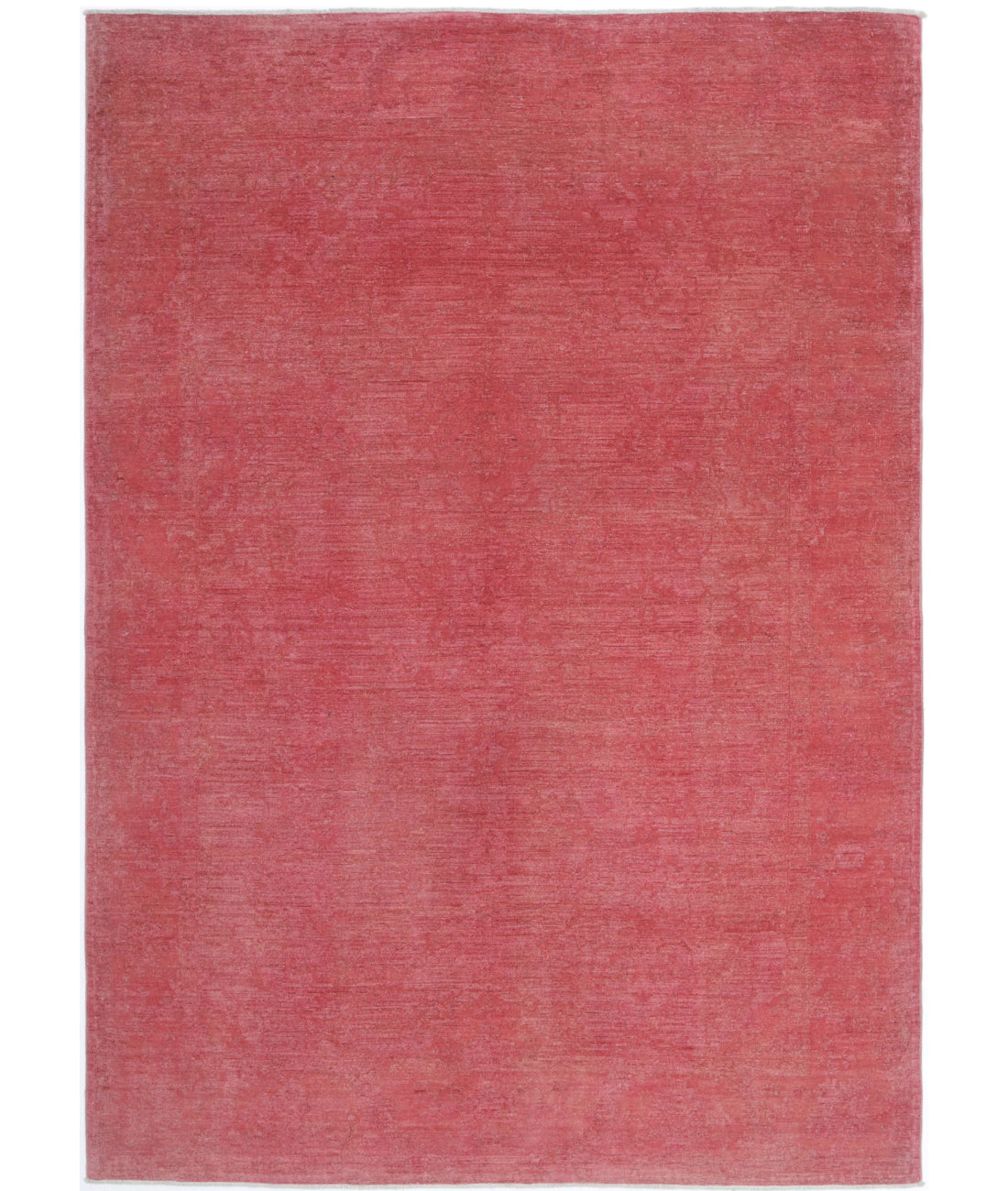 Hand Knotted Overdye Wool Rug - 6&#39;1&#39;&#39; x 8&#39;8&#39;&#39; 6&#39;1&#39;&#39; x 8&#39;8&#39;&#39; (183 X 260) / Pink / Pink