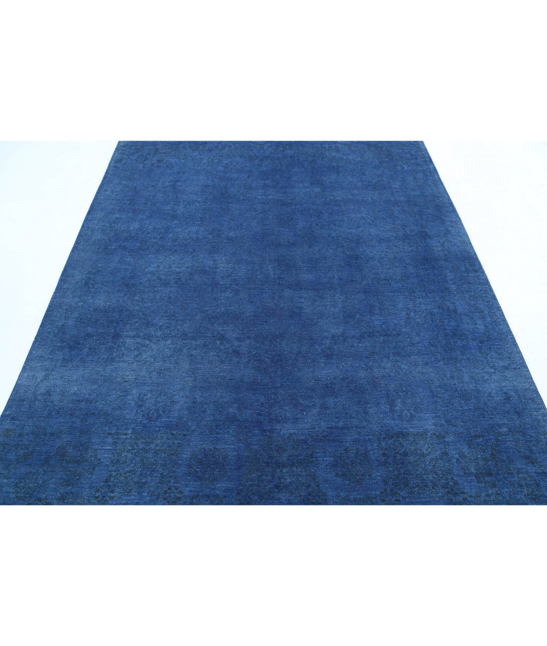 Hand Knotted Overdye Wool Rug - 6'3'' x 8'8'' 6'3'' x 8'8'' (188 X 260) / Blue / Blue