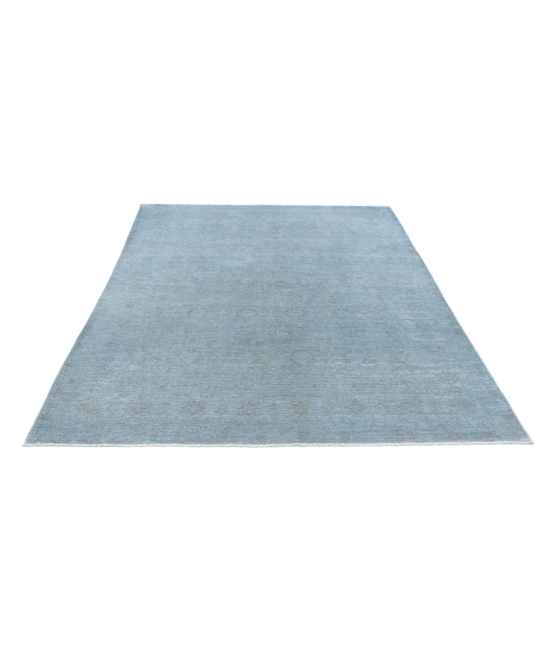 Hand Knotted Overdye Wool Rug - 6'1'' x 7'11'' 6'1'' x 7'11'' (183 X 238) / Grey / N/A