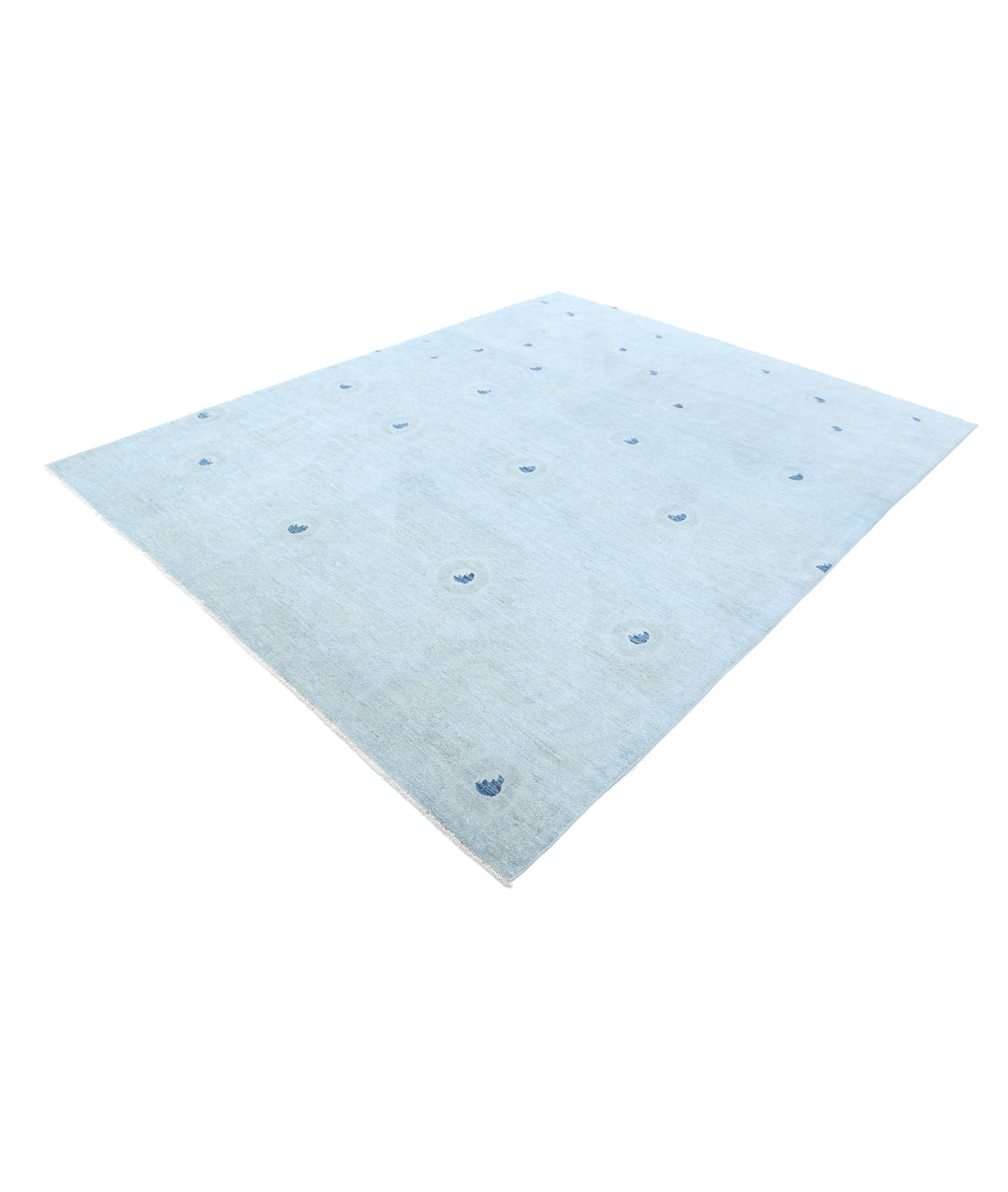 Hand Knotted Overdye Wool Rug - 7'10'' x 9'10'' 7'10'' x 9'10'' (235 X 295) / Green / Blue