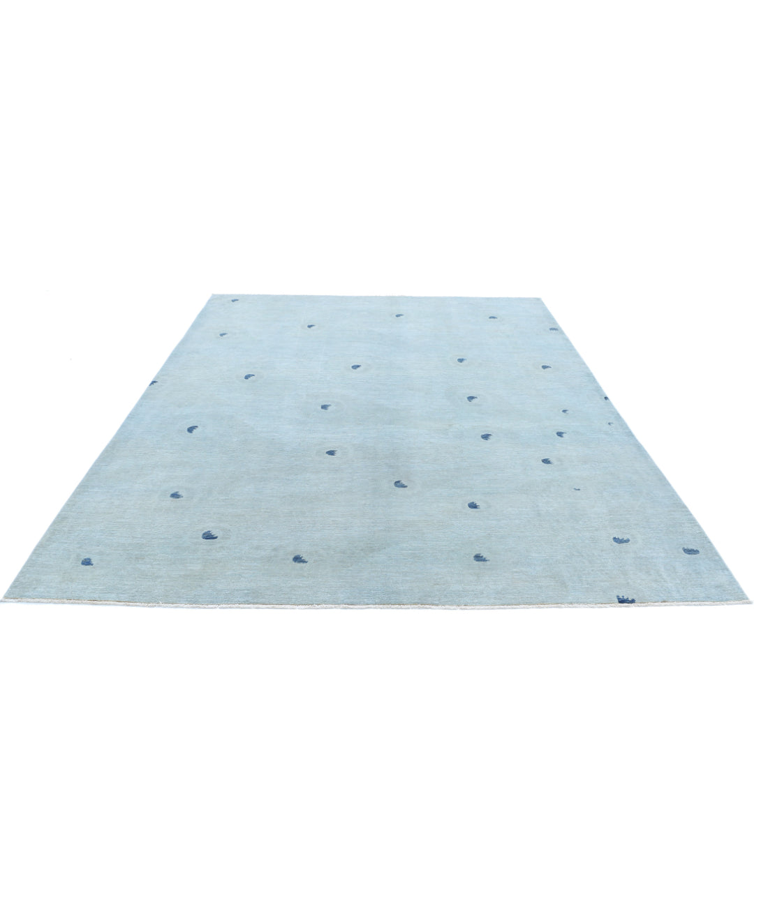 Hand Knotted Overdye Wool Rug - 7'10'' x 9'10'' 7'10'' x 9'10'' (235 X 295) / Green / Blue