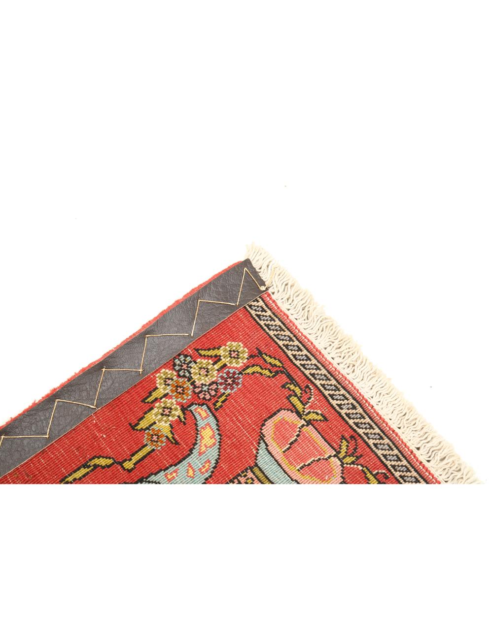 Hand Knotted Antique Masterpiece Persian Qum Wool Rug - 1'0'' x 1'2'' Arteverk Arteverk Rugs