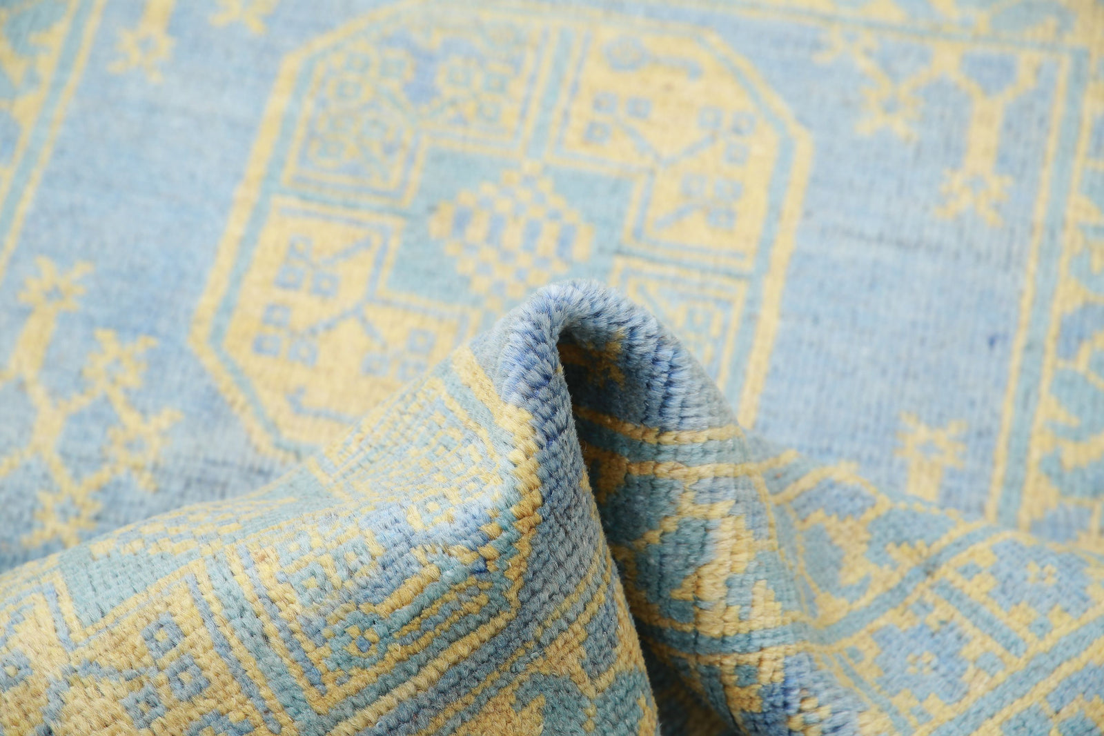 Hand Knotted Akcha Revival Wool Rug - 3'5'' x 4'8''